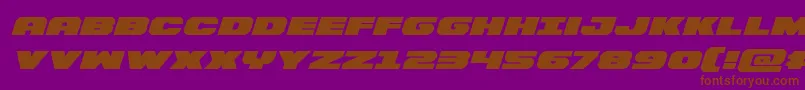 Bummerexpandital-Schriftart – Braune Schriften auf violettem Hintergrund