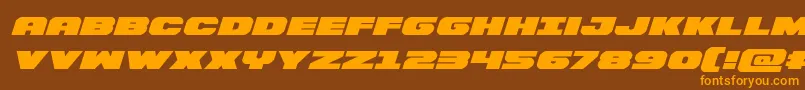 Bummerexpandital-fontti – oranssit fontit ruskealla taustalla