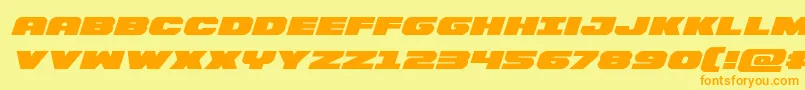 Bummerexpandital-Schriftart – Orangefarbene Schriften auf gelbem Hintergrund