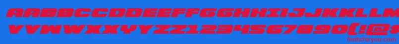 Bummerexpandital Font – Red Fonts on Blue Background
