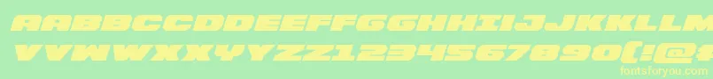 Fonte Bummerexpandital – fontes amarelas em um fundo verde