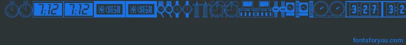 Шрифт Timepcs – синие шрифты на чёрном фоне