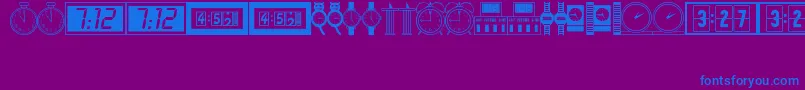 Fonte Timepcs – fontes azuis em um fundo violeta