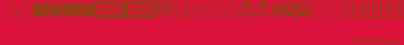 Timepcsフォントについての詳細 フォントTimepcs – 赤い背景に茶色の文字