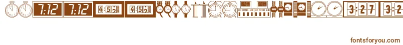 Timepcs-Schriftart – Braune Schriften auf weißem Hintergrund