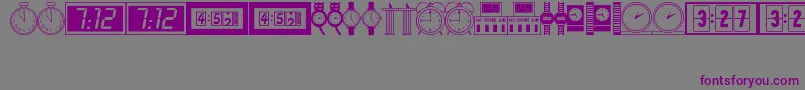 Czcionka Timepcs – fioletowe czcionki na szarym tle