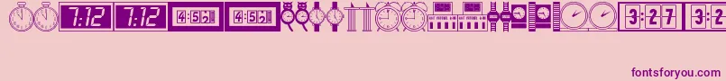 Czcionka Timepcs – fioletowe czcionki na różowym tle