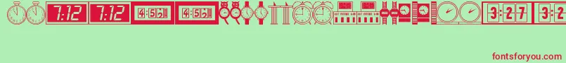 Timepcs Font – Red Fonts on Green Background