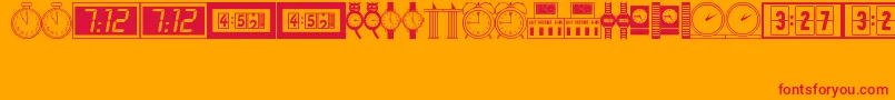 Czcionka Timepcs – czerwone czcionki na pomarańczowym tle