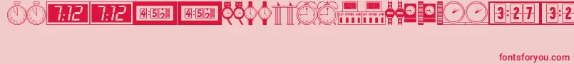 Timepcs-Schriftart – Rote Schriften auf rosa Hintergrund