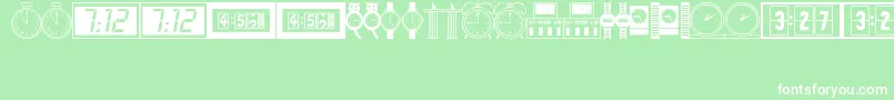 Czcionka Timepcs – białe czcionki na zielonym tle