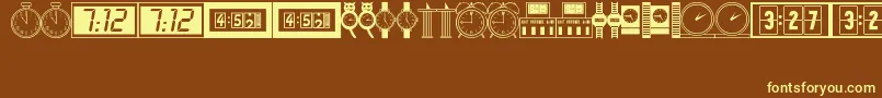 Timepcs Font – Yellow Fonts on Brown Background