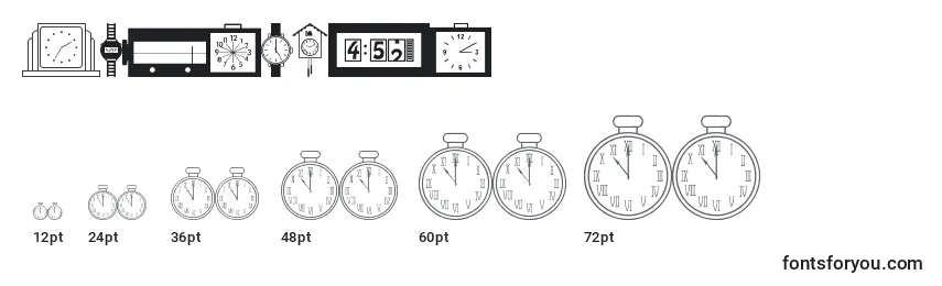 Größen der Schriftart Timepcs