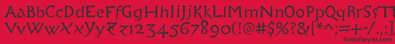 Libcziowes Font – Black Fonts on Red Background