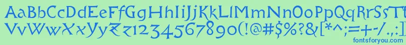 Libcziowes Font – Blue Fonts on Green Background