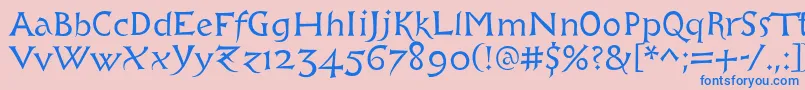 Libcziowes Font – Blue Fonts on Pink Background