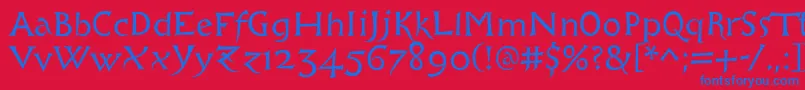 Libcziowes Font – Blue Fonts on Red Background