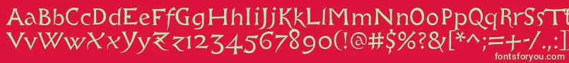 Libcziowes Font – Green Fonts on Red Background