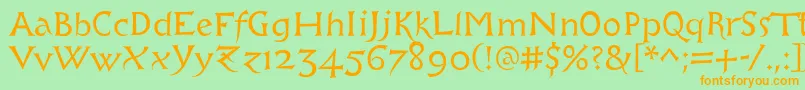 Libcziowes Font – Orange Fonts on Green Background