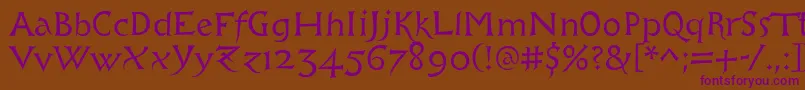 Libcziowes Font – Purple Fonts on Brown Background