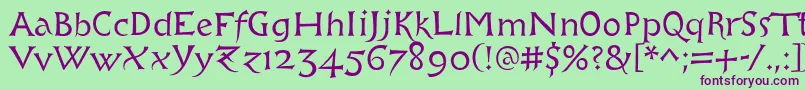 Libcziowes Font – Purple Fonts on Green Background