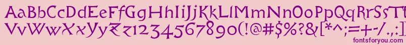 Libcziowes Font – Purple Fonts on Pink Background