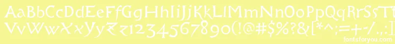 Libcziowes Font – White Fonts on Yellow Background