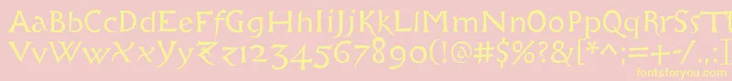 Libcziowes Font – Yellow Fonts on Pink Background