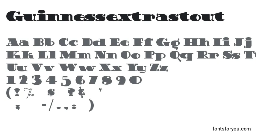 Guinnessextrastout-fontti – aakkoset, numerot, erikoismerkit
