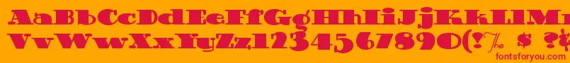 フォントGuinnessextrastout – オレンジの背景に赤い文字