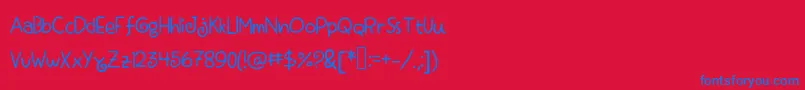 Macopah Font – Blue Fonts on Red Background