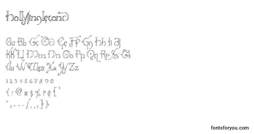 Czcionka Hollyjinglecond – alfabet, cyfry, specjalne znaki