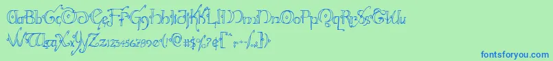 フォントHollyjinglecond – 青い文字は緑の背景です。