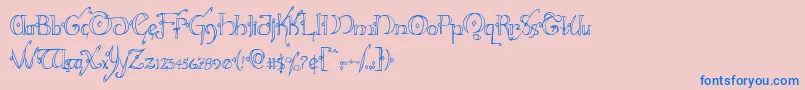 Hollyjinglecond Font – Blue Fonts on Pink Background