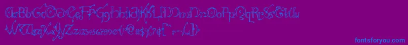 Hollyjinglecond-fontti – siniset fontit violetilla taustalla