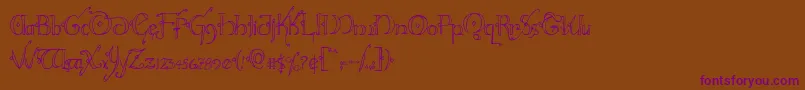 Hollyjinglecond-fontti – violetit fontit ruskealla taustalla
