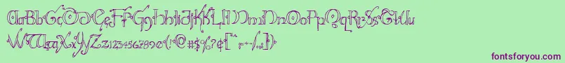 Hollyjinglecond Font – Purple Fonts on Green Background
