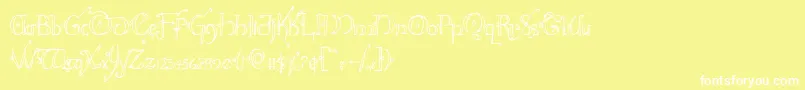 フォントHollyjinglecond – 黄色い背景に白い文字
