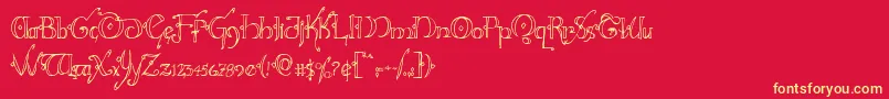 Hollyjinglecond-fontti – keltaiset fontit punaisella taustalla