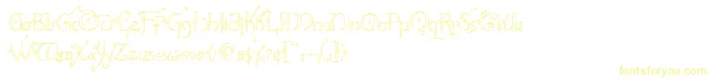Шрифт Hollyjinglecond – жёлтые шрифты на белом фоне