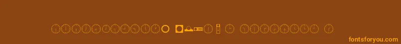 Clockso Font – Orange Fonts on Brown Background