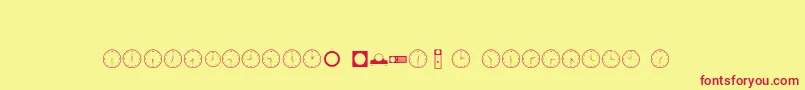 Clockso Font – Red Fonts on Yellow Background