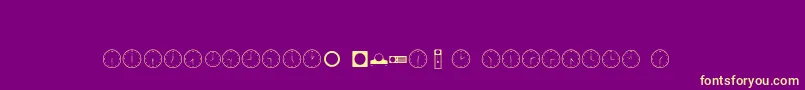 Clockso Font – Yellow Fonts on Purple Background
