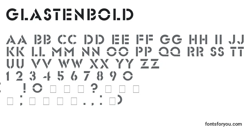 Fuente GlastenBold - alfabeto, números, caracteres especiales