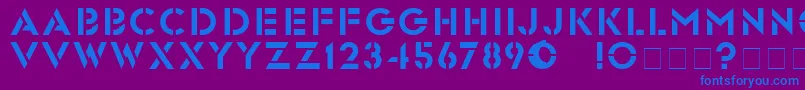 GlastenBold Font – Blue Fonts on Purple Background