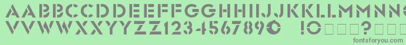 フォントGlastenBold – 緑の背景に灰色の文字