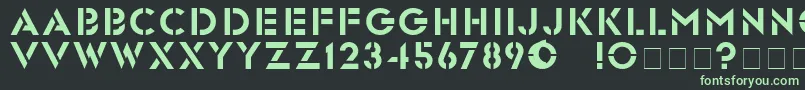 フォントGlastenBold – 黒い背景に緑の文字