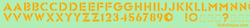 GlastenBold-Schriftart – Orangefarbene Schriften auf grünem Hintergrund