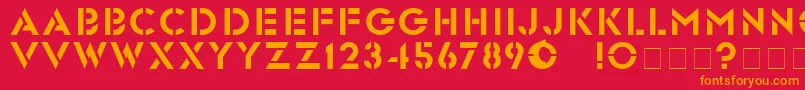 GlastenBold Font – Orange Fonts on Red Background