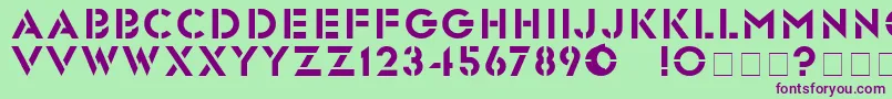 GlastenBold Font – Purple Fonts on Green Background